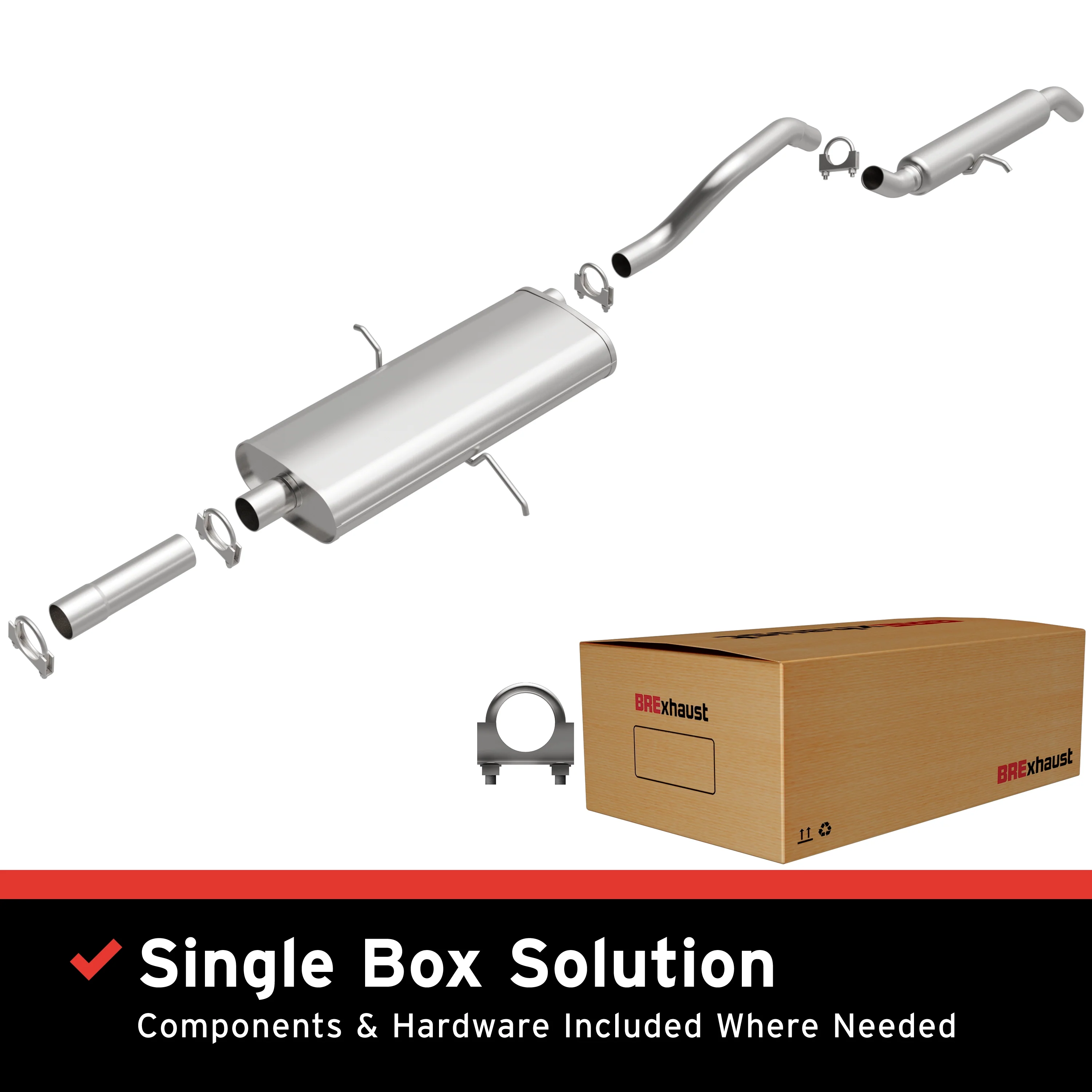 BRExhaust 2001-2007 Chrysler Town & Country 3.3L | 2001-2005 Dodge Grand Caravan 3.3L Direct-Fit Exhaust System Kit 106-0185