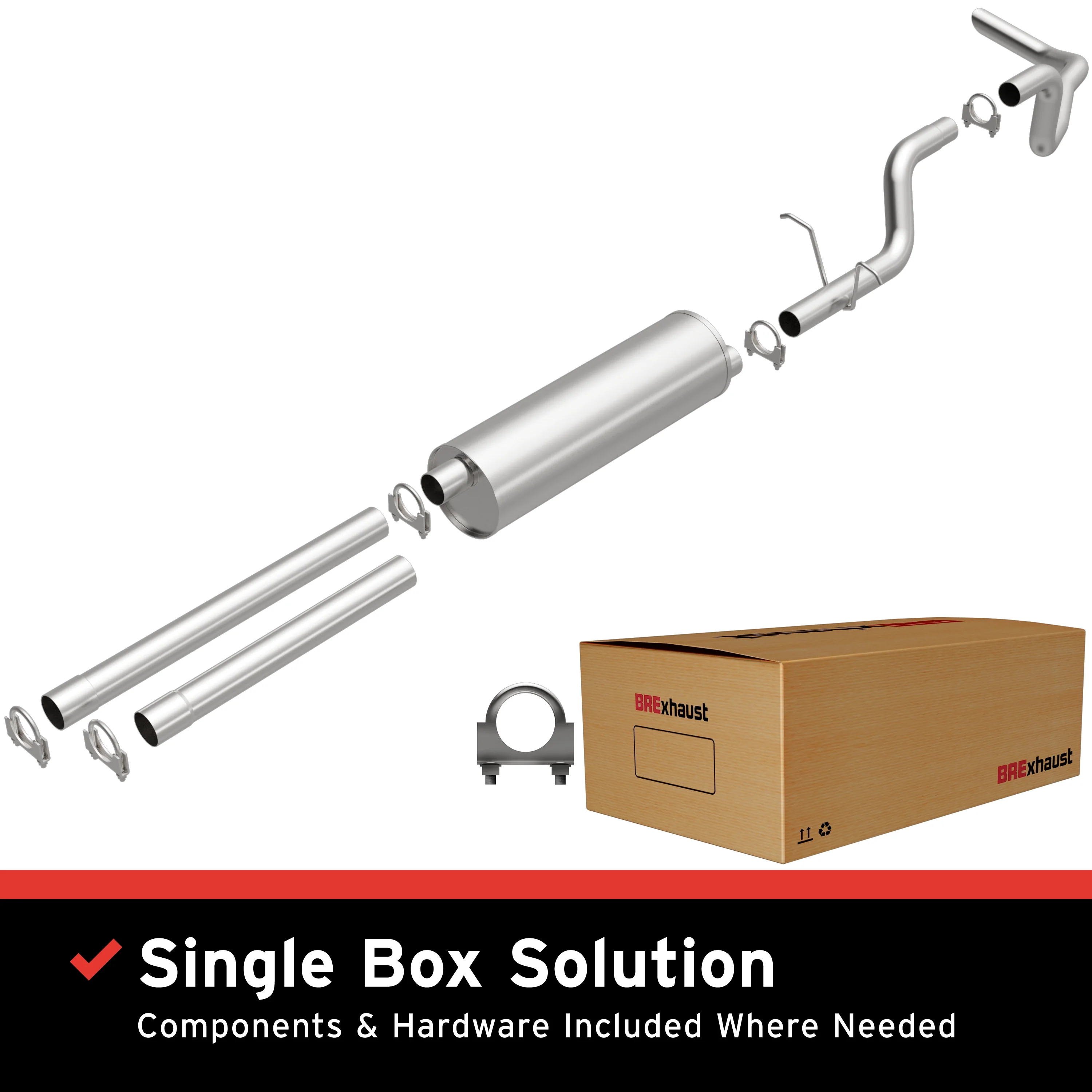 BRExhaust 1987-1996 Ford F-150 4.9L | 1987-1995 Ford F-150 5.0L Direct-Fit Exhaust System Kit 106-0203