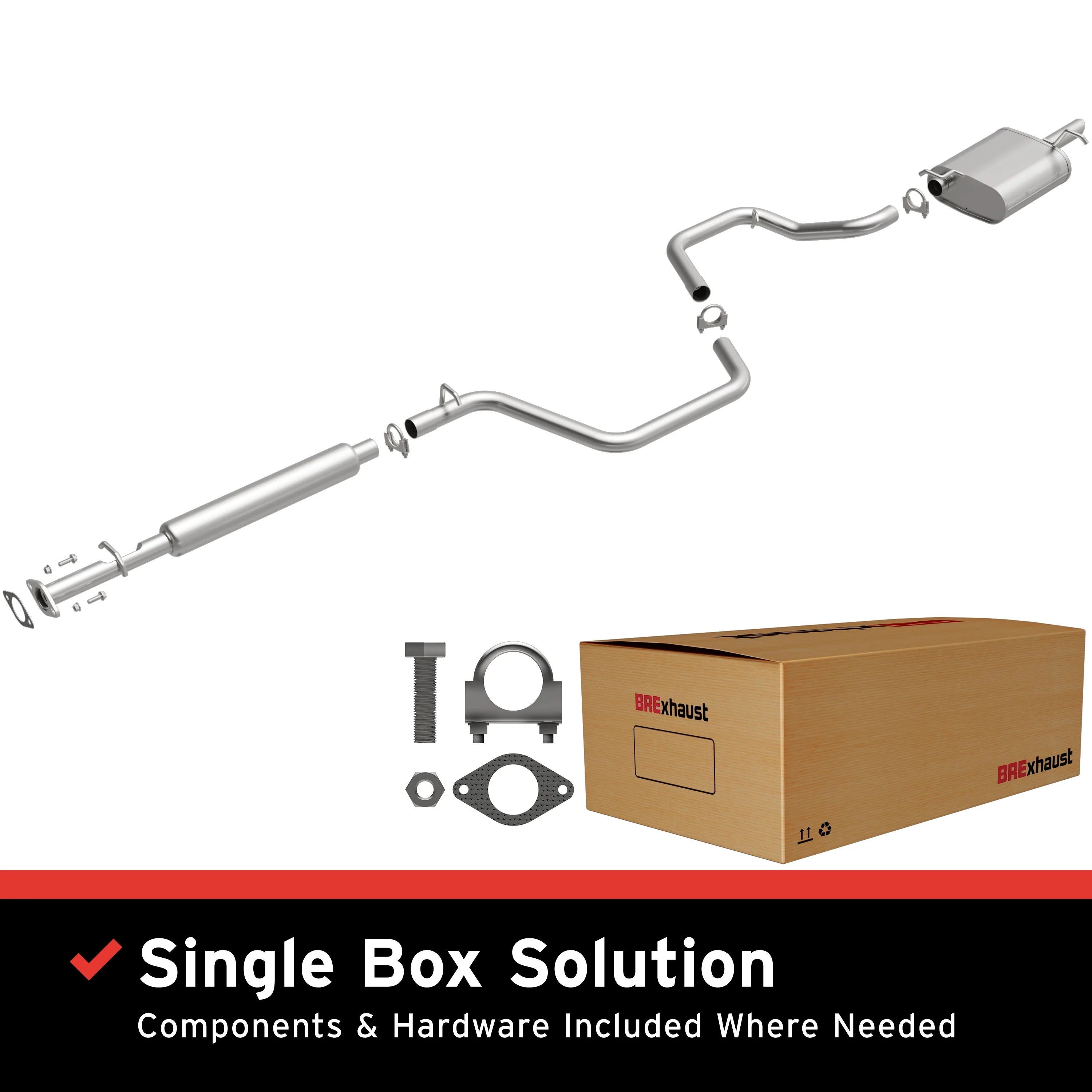 BRExhaust 2004-2006 Chevrolet Malibu 3.5L | 2004-2008 Chevrolet Malibu 2.2L Direct-Fit Exhaust System Kit 106-0210