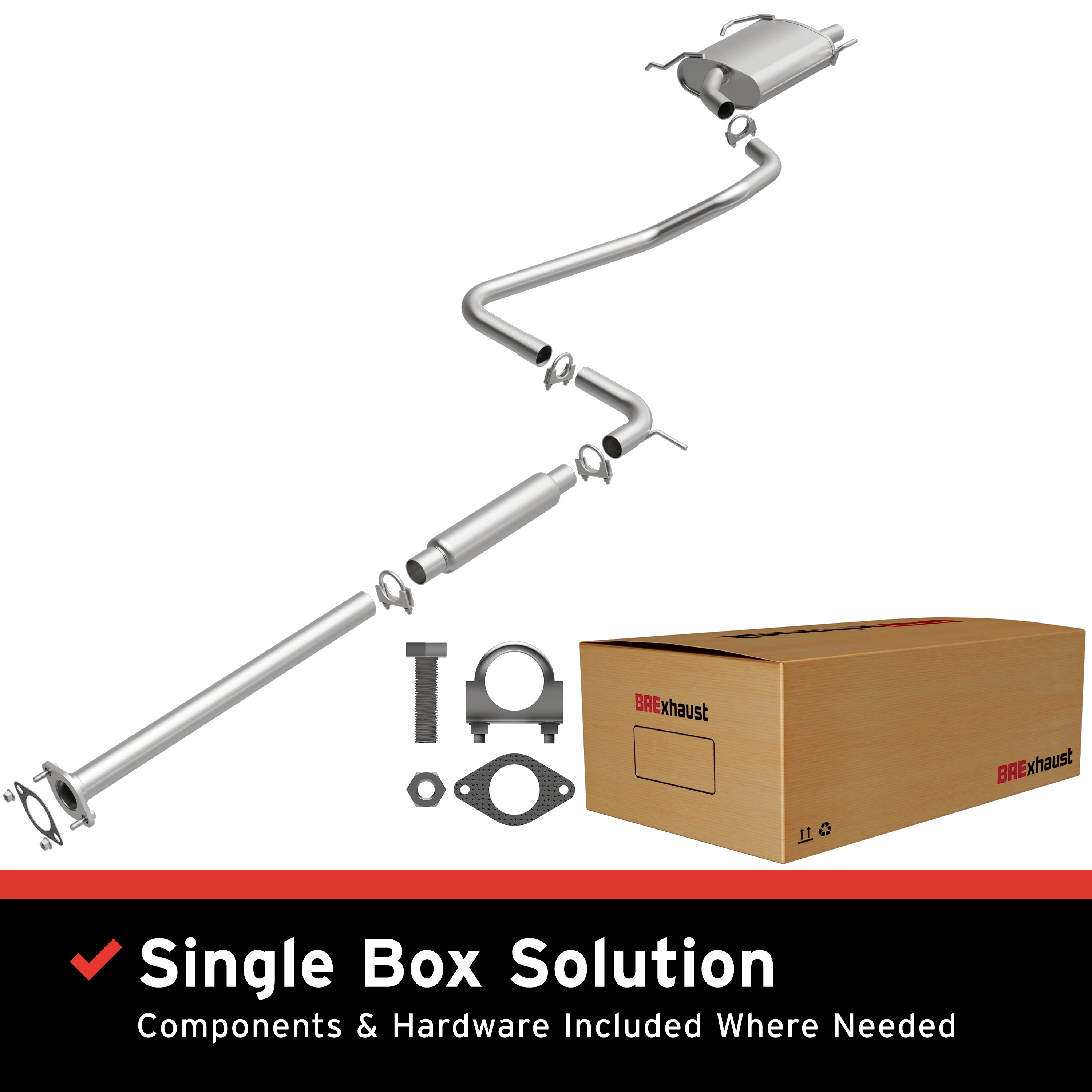 BRExhaust 1998-2001 Nissan Altima 2.4L Direct-Fit Exhaust System Kit 106-0728