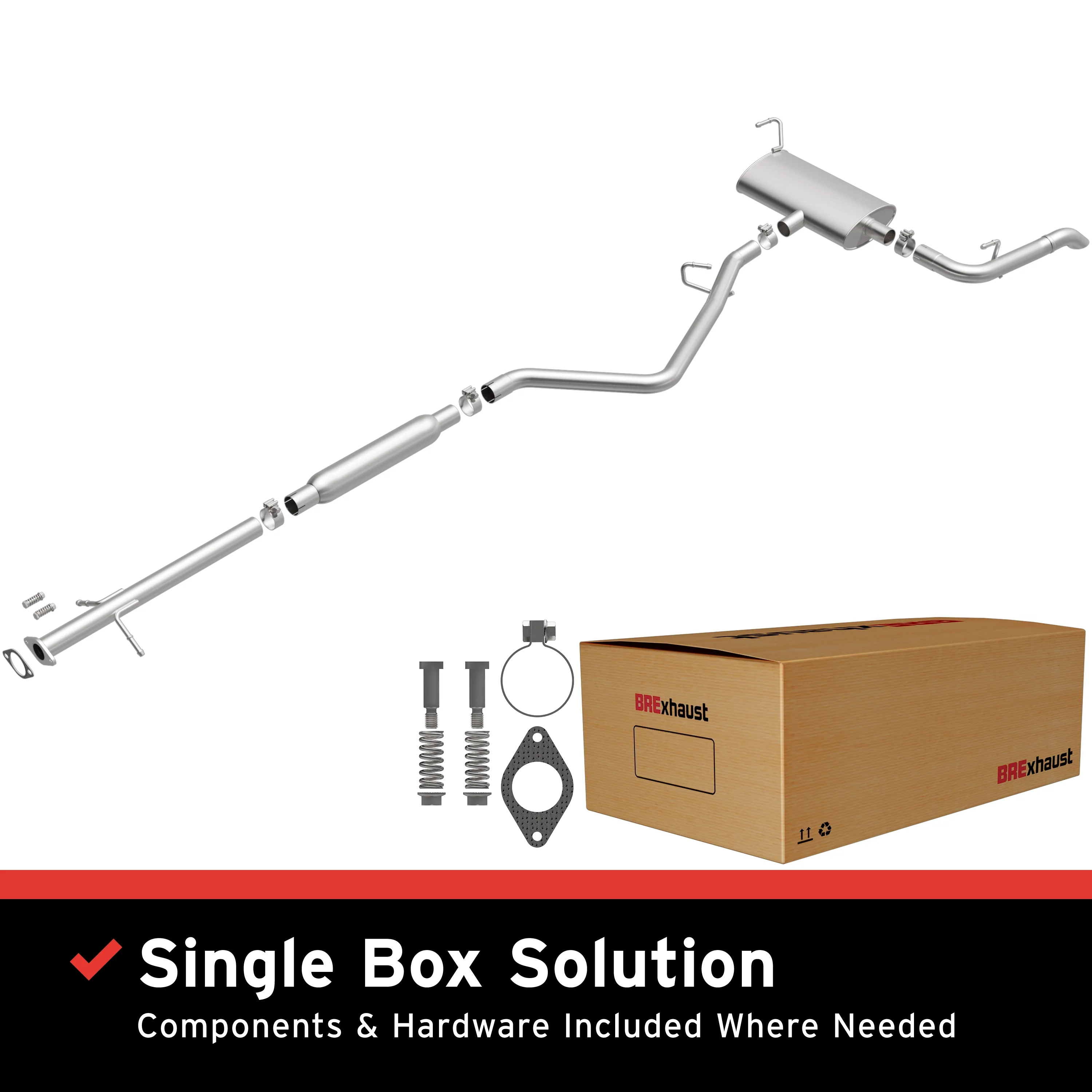 BRExhaust 2013-2016 Dodge Dart 2.4L | 2013-2016 Dodge Dart 2.0L Direct-Fit Exhaust System Kit 106-0988