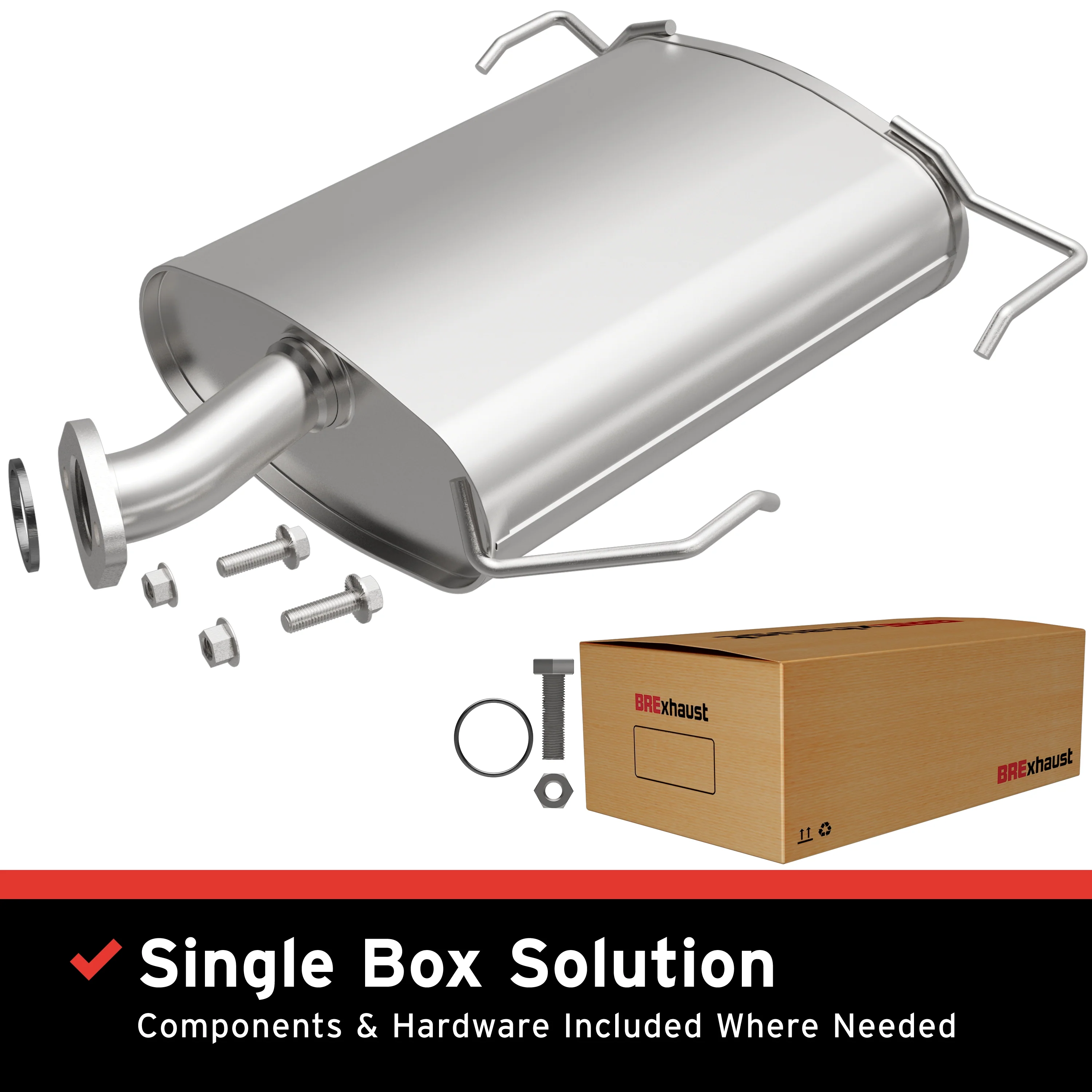 BRExhaust 2009-2014 Nissan Cube 1.8L Direct-Fit Exhaust Muffler Kit 108-0034