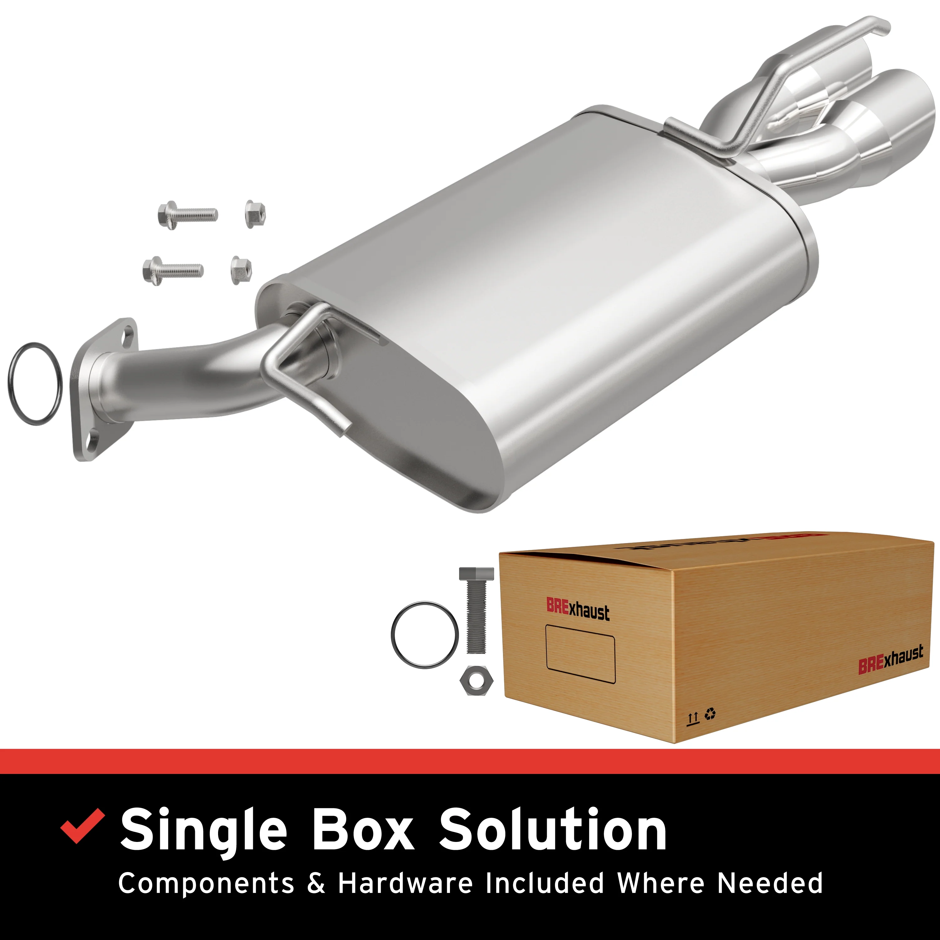 BRExhaust 2006-2010 INFINITI M35 3.5L | 2006-2010 INFINITI M45 4.5L Direct-Fit Exhaust Muffler Kit 108-0036