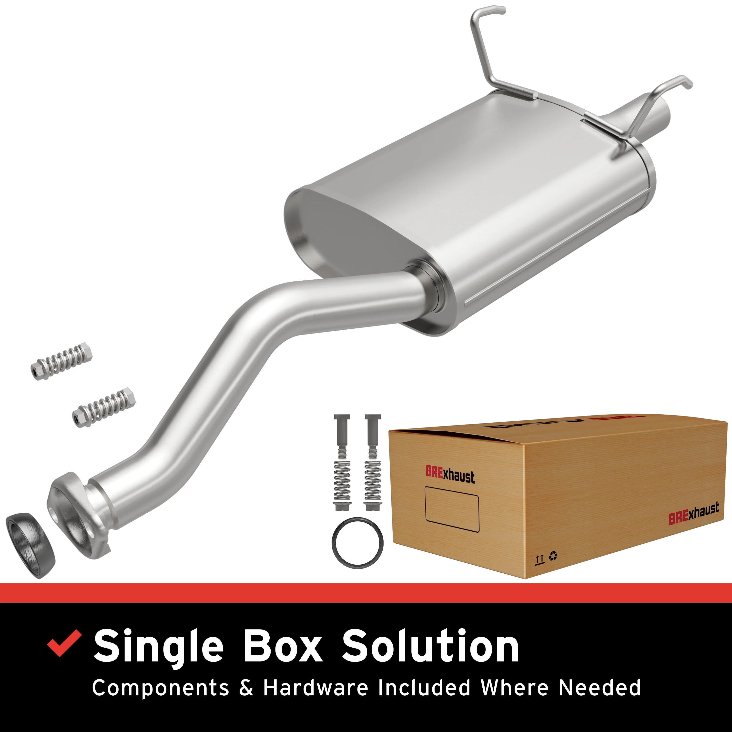 BRExhaust 2002-2006 Acura RSX Base 2.0L | 2002-2005 Honda Civic 2.0L Direct-Fit Exhaust Muffler Kit 108-0049